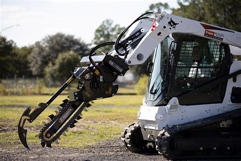 skid steer trenching pic|trencher attachments for skid steer.